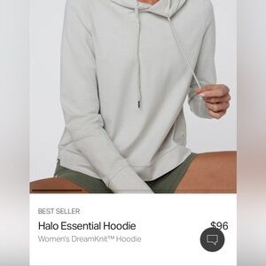 BNWT Vuori Halo Essential Hoodie in Salt Heather
